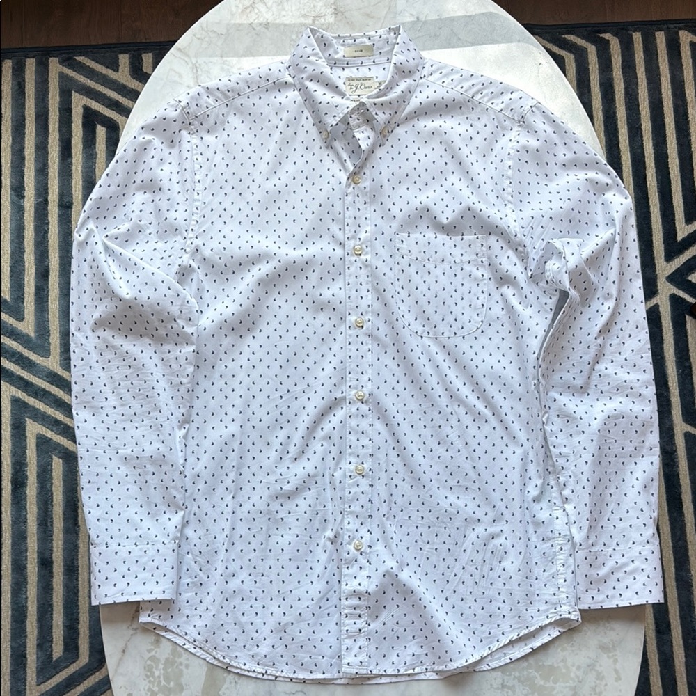 J. Crew White Casual Button Down Shirt Lightweight Cotton